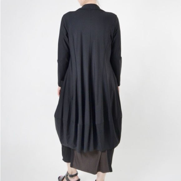 Jason by Comfy USA Black Zip Front Lagenlook Dress Jacket J309 Medium Made USA - Picture 7 of 12